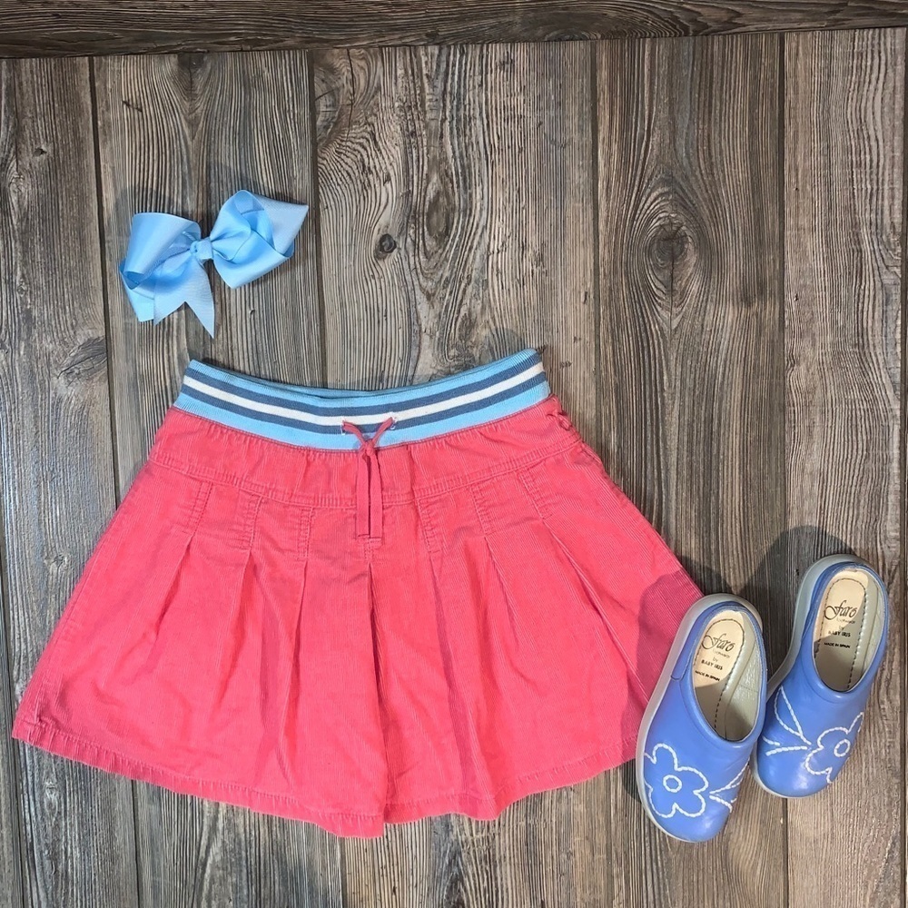 Mini Boden Coral Corduroy Skirt